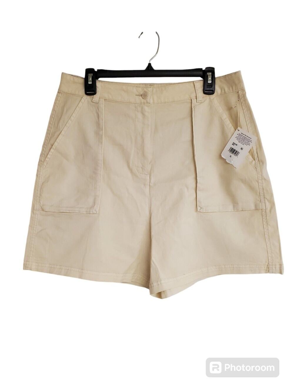 NEW NWT Women's Splendid Margaret High-Rise Trouser Shorts (Khaki) | Size XL